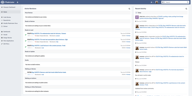 Screenshot of Phabricator